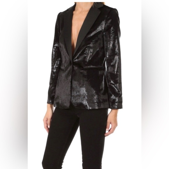 FRAME Glamorous Shimmery tuxedo Blazer For Top Special Occasions! Size:10 - Picture 1 of 11